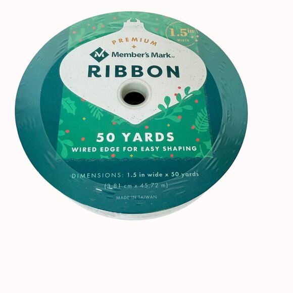 Holiday Red Glitter Snowflake Ribbon Christmas Wired Edge 50 Yards 1.5 Inch Wide - Picture 3 of 6